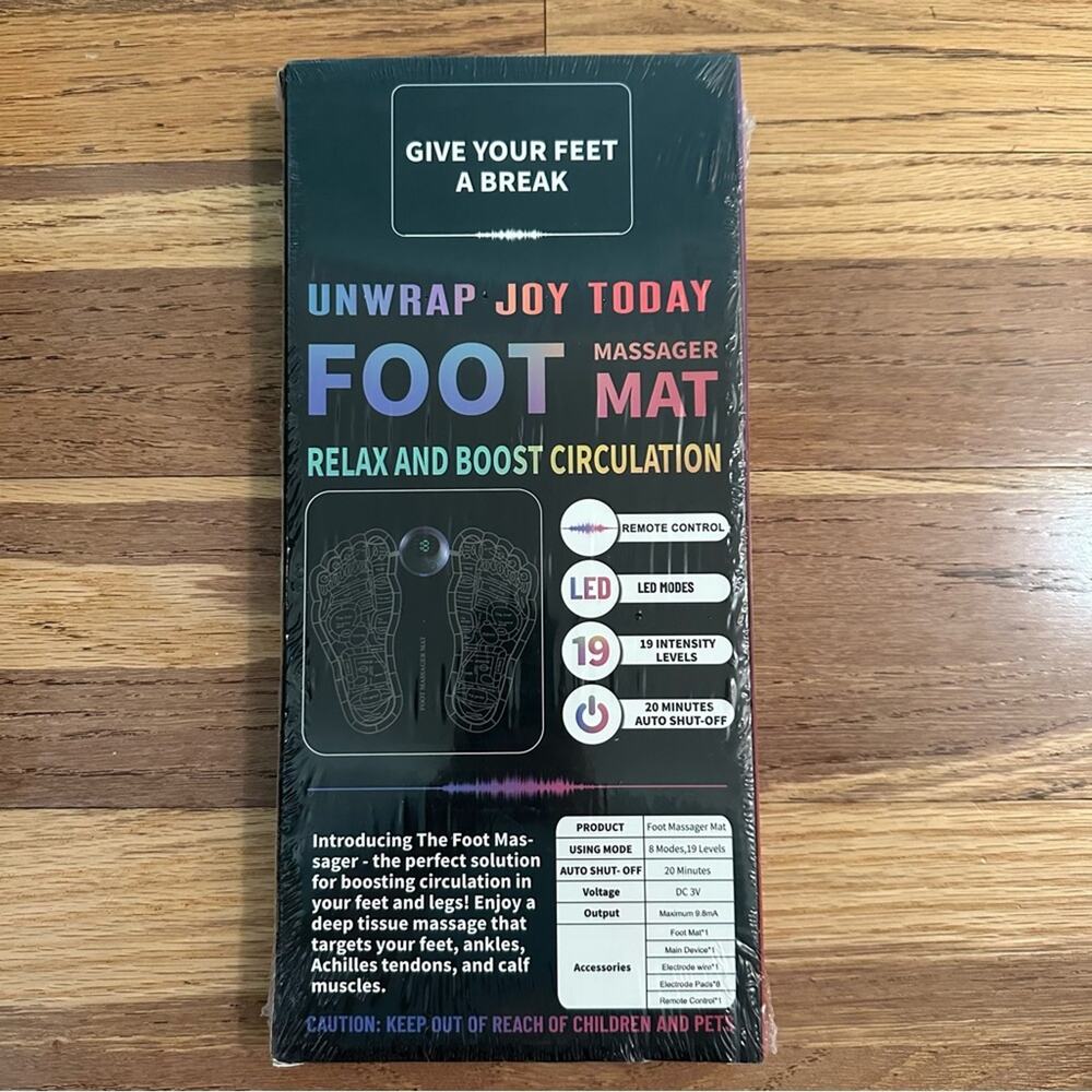 Foot Massager Mat with LED, 19 Intensity Levels, Remote Control‎